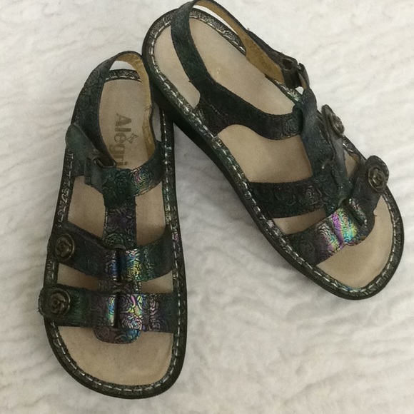 Alegria Shoes - Alegria Oil Slick Multi-Tone Floral Sandals Sz 35